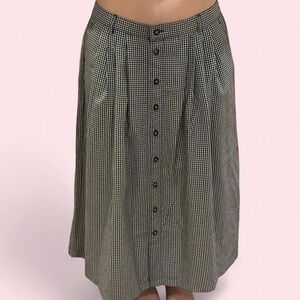 Susan Bristol Black and White Houndstooth A-Line Skirt